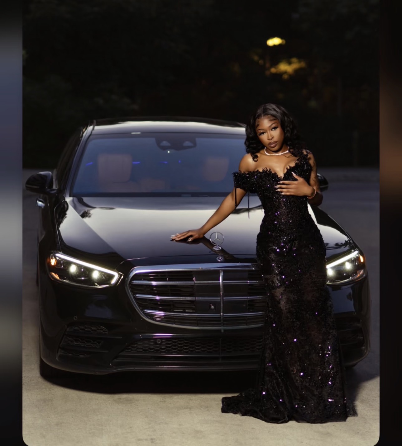 Purda gown, black sequin design